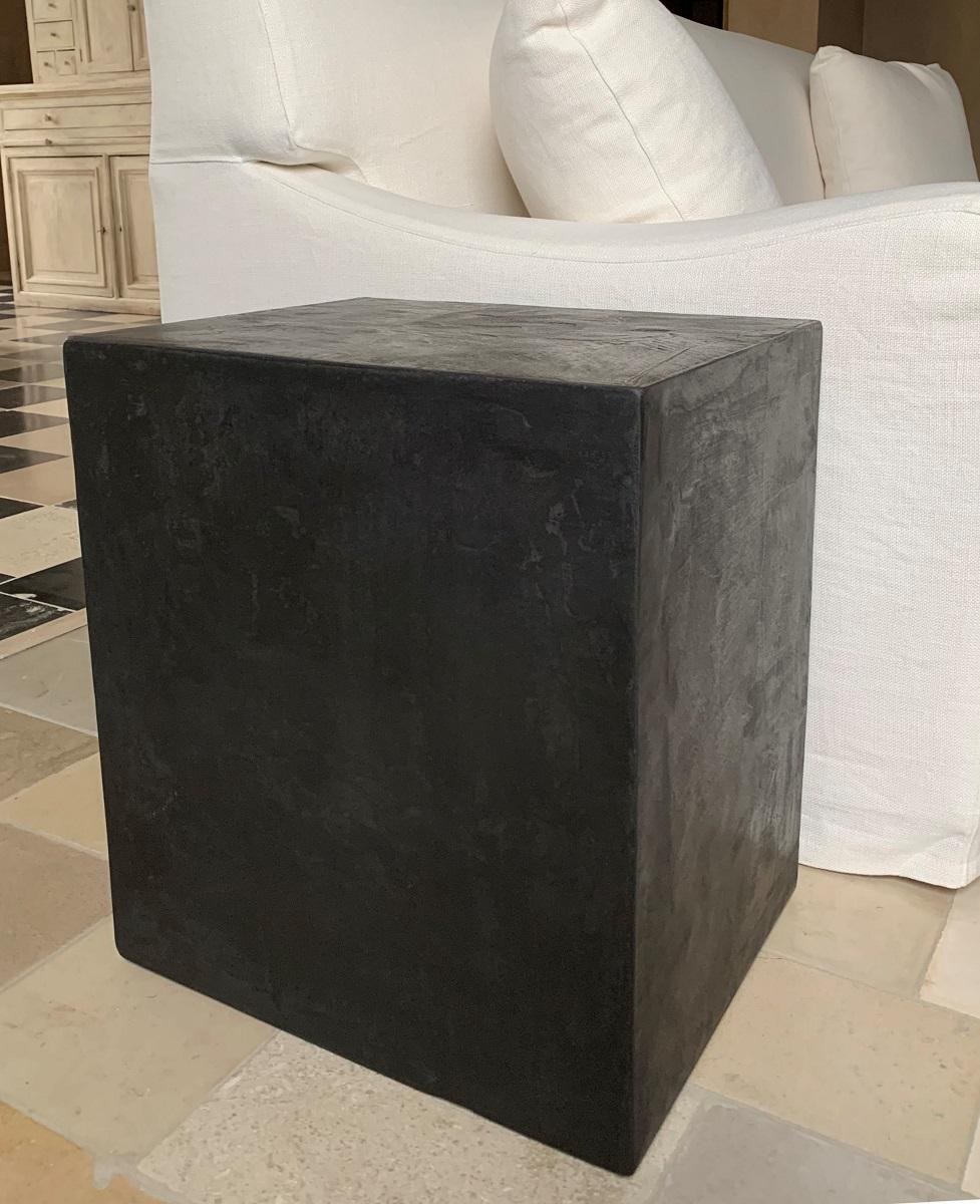 Contemporary Martin Sideboard Nightstand Reclaimed Wood and Marble Plaster