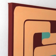 3BOFROV-24 - Peinture abstraite géométrique aux tons terreux