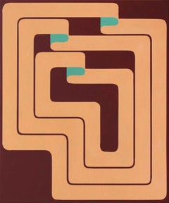 3BOFROV-24 - Peinture abstraite géométrique aux tons terreux