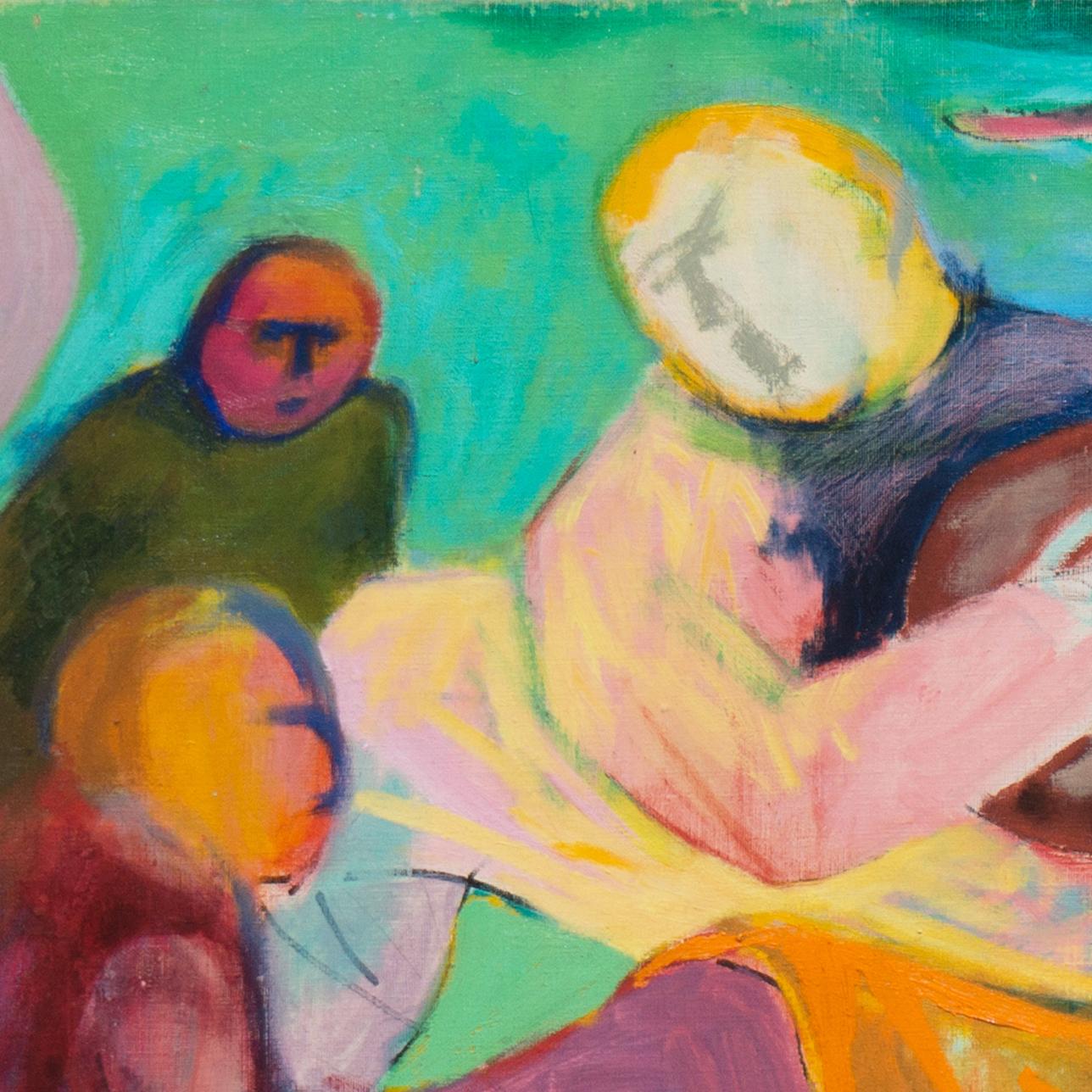 'Concierto', Óleo Expresionista de la Bahía de San Francisco, Academia Nacional, Guitarrista en venta 1