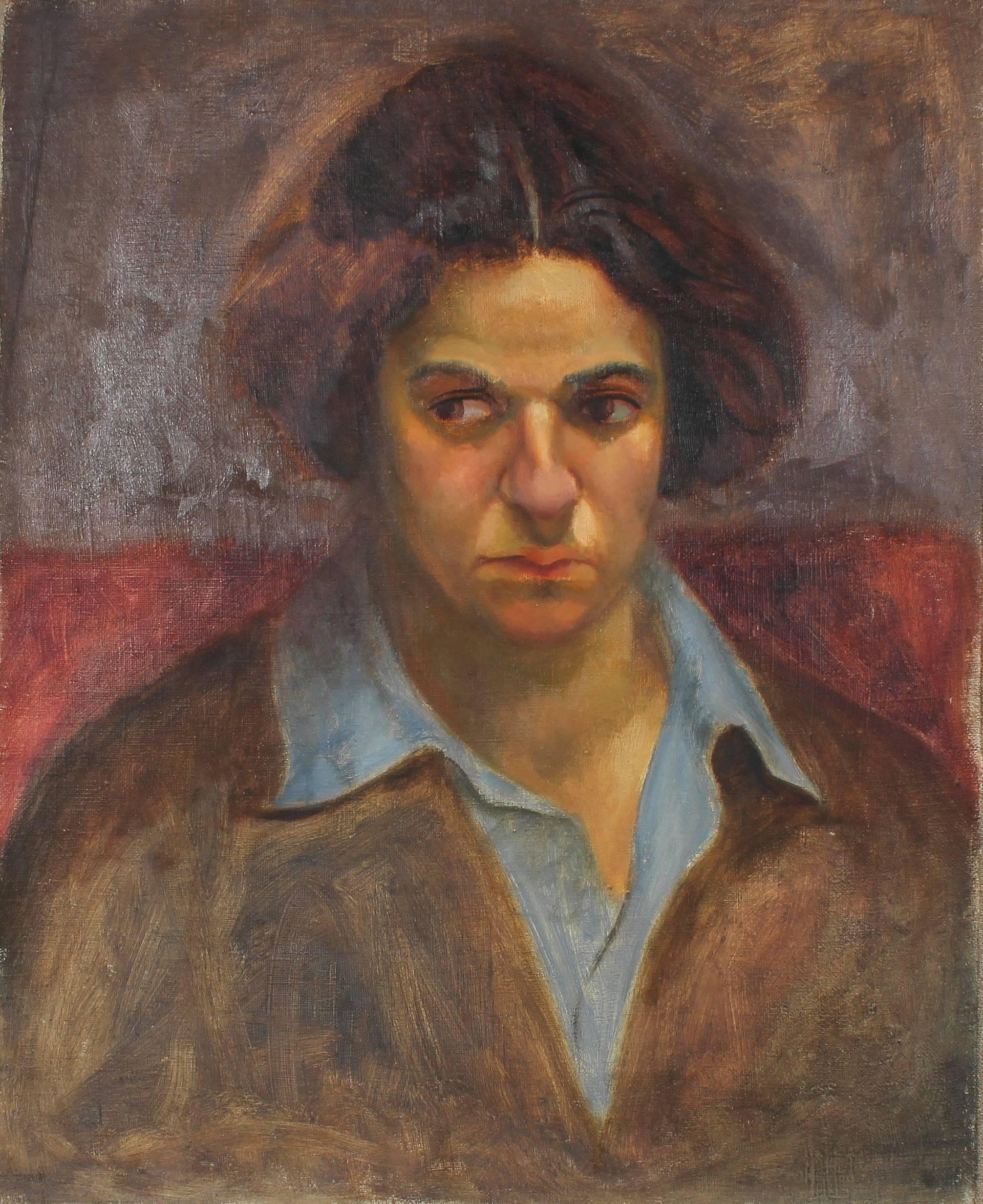 Martin Snipper Portrait Painting - Portrait of a Woman, Oil Painting, Circa 1930s