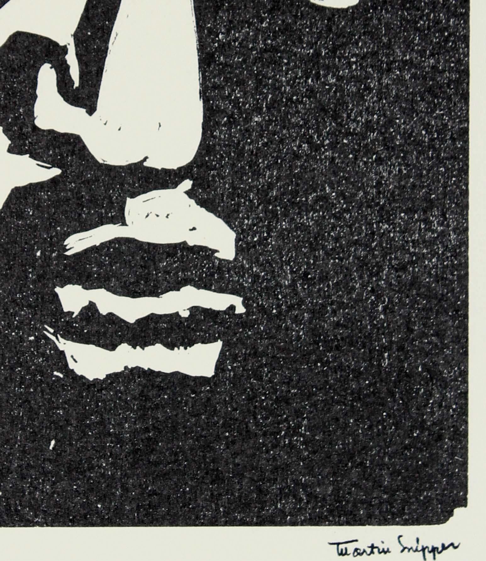 20th Century Posthumous Linoluem Block Print - Black Figurative Print by Martin Snipper