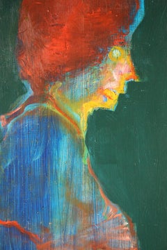 Huile sur panneau figurative de Martin Sumers (1922-2012), sans titre, 1999