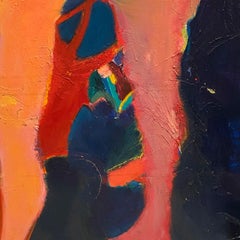 1960s Figural Oil on Panel by Artist Martin Sumers