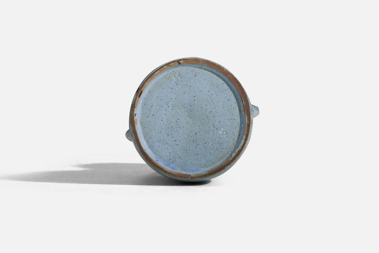 Martin Svensson, Vase, Light-Blue Glazed Stoneware, Höganäs, Sweden, 1930s In Good Condition For Sale In West Palm Beach, FL