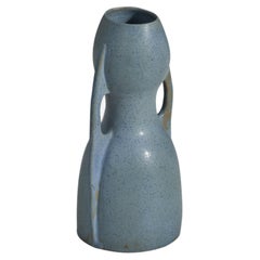 Martin Svensson, Vase, Light-Blue Glazed Stoneware, Höganäs, Sweden, 1930s