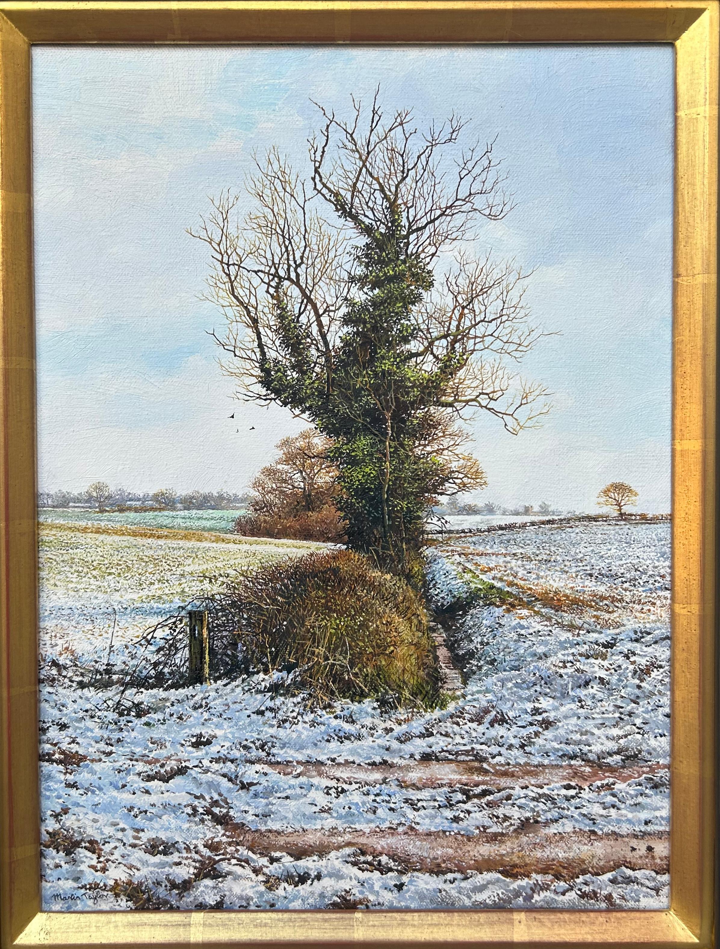 Scena di neve vicino a Church's Brampton (Oltre i binari ghiacciati) - Art Contemporaneo di Martin Taylor