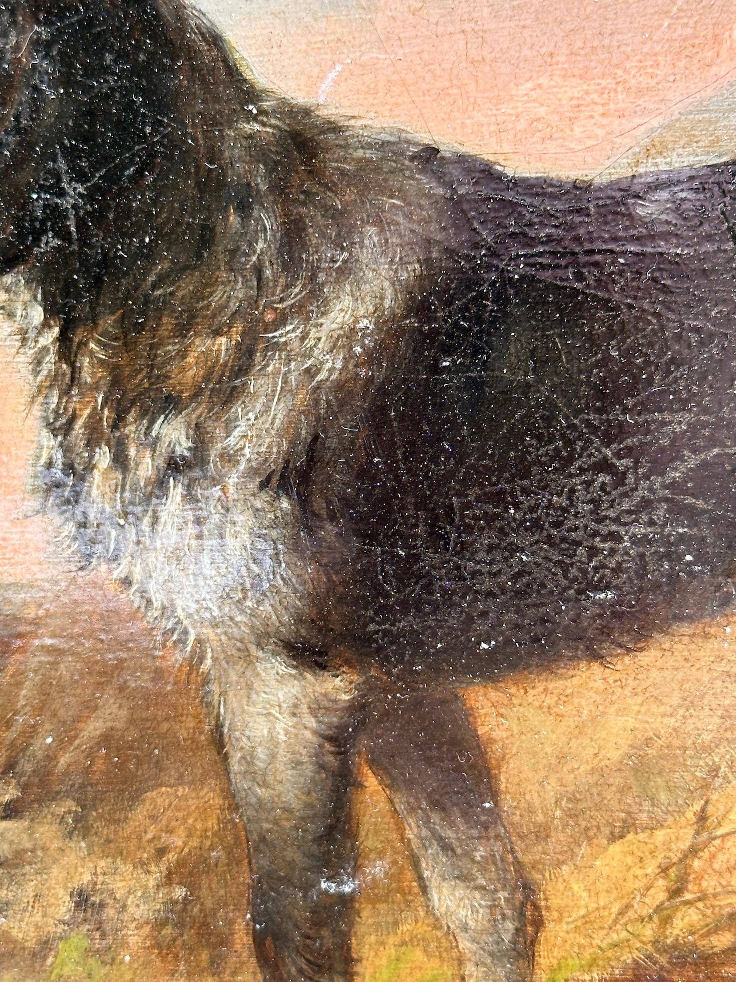 Portrait victorien anglais du 19e siècle d'un épagneul debout dans un paysage - Victorien Painting par Martin Theodore Ward