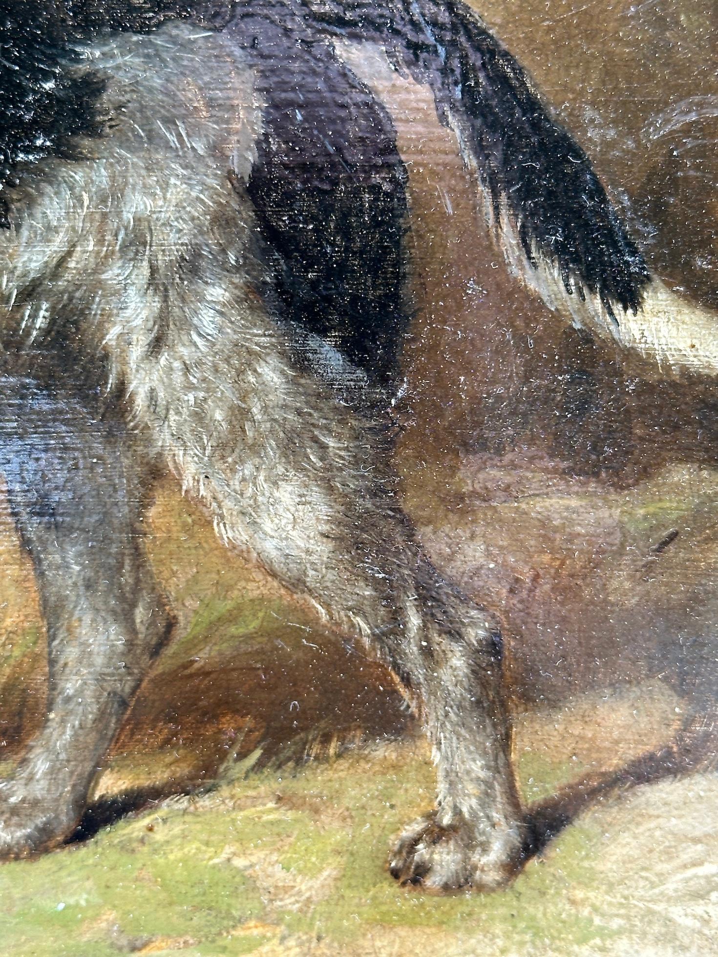 Portrait victorien anglais du 19e siècle d'un épagneul debout dans un paysage en vente 2