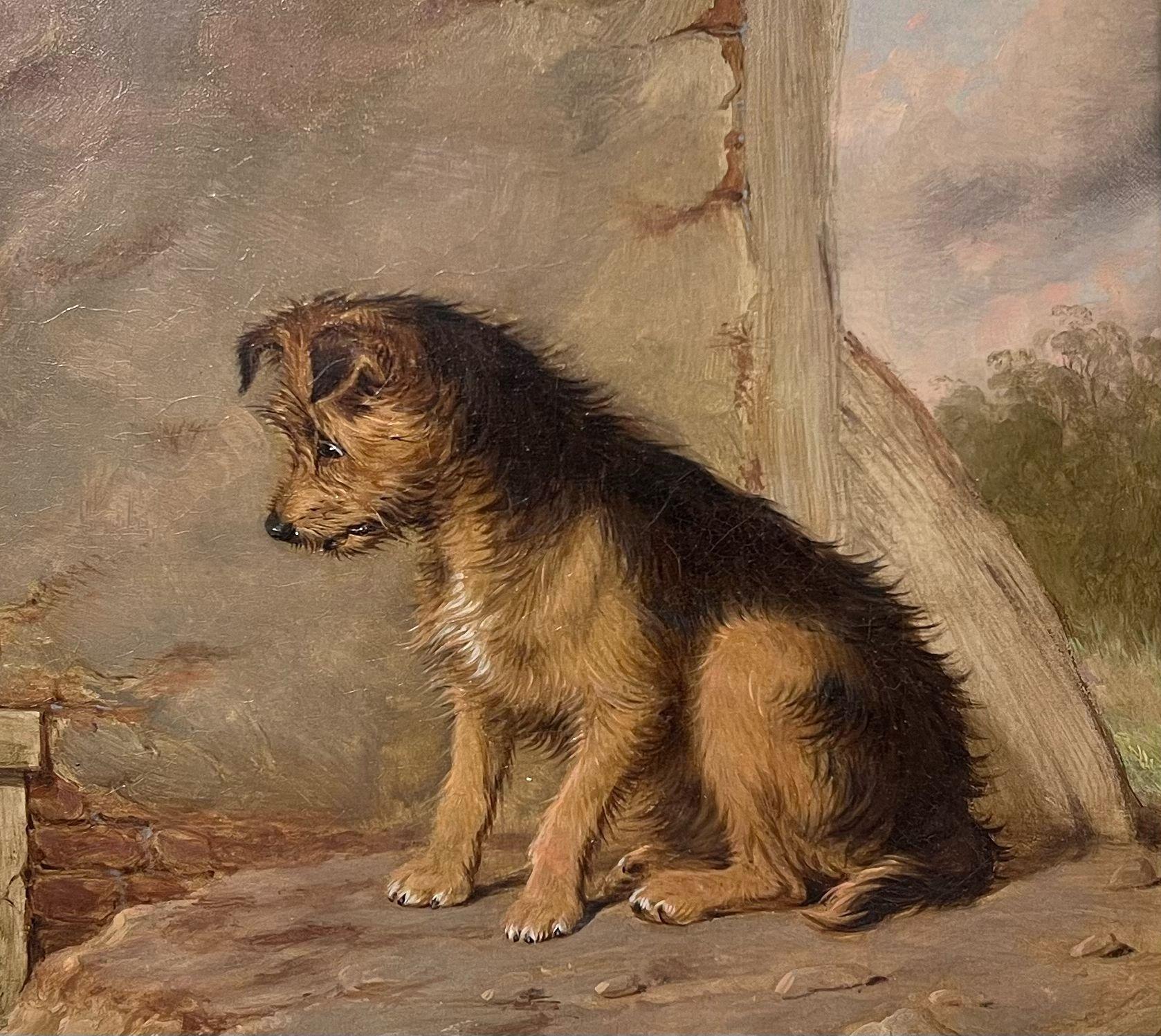 The Alert Terrier
by Martin Theodore Ward (British 1799-1874)
oil on canvas, framed
framed: 15.5 x 17.5 inches
canvas : 10 x 12 inches
provenance: private collection, Berkshire, England
condition: very good and sound condition; please note we do not