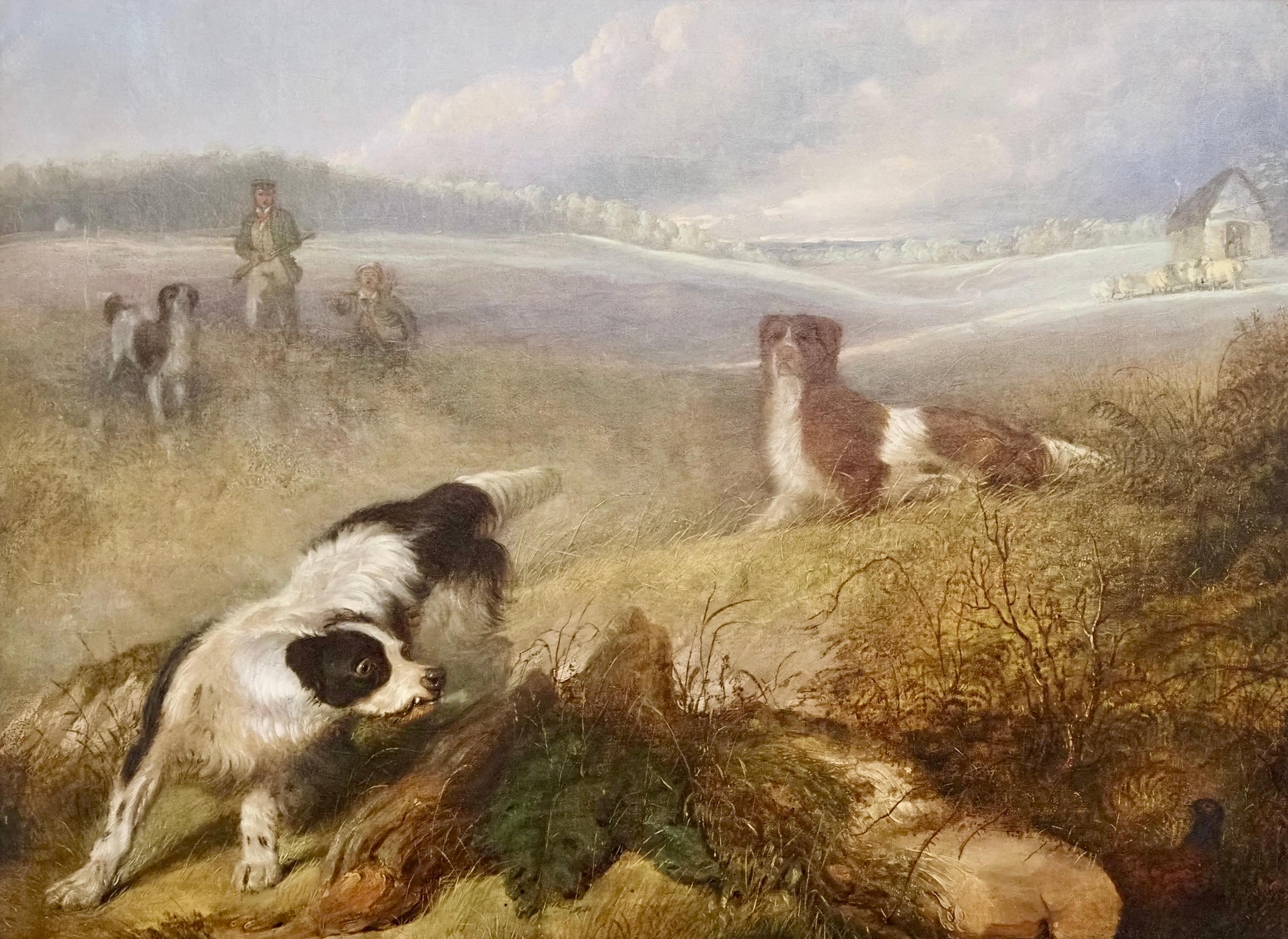 Setters on the scent - Painting by Martin Theodore Ward