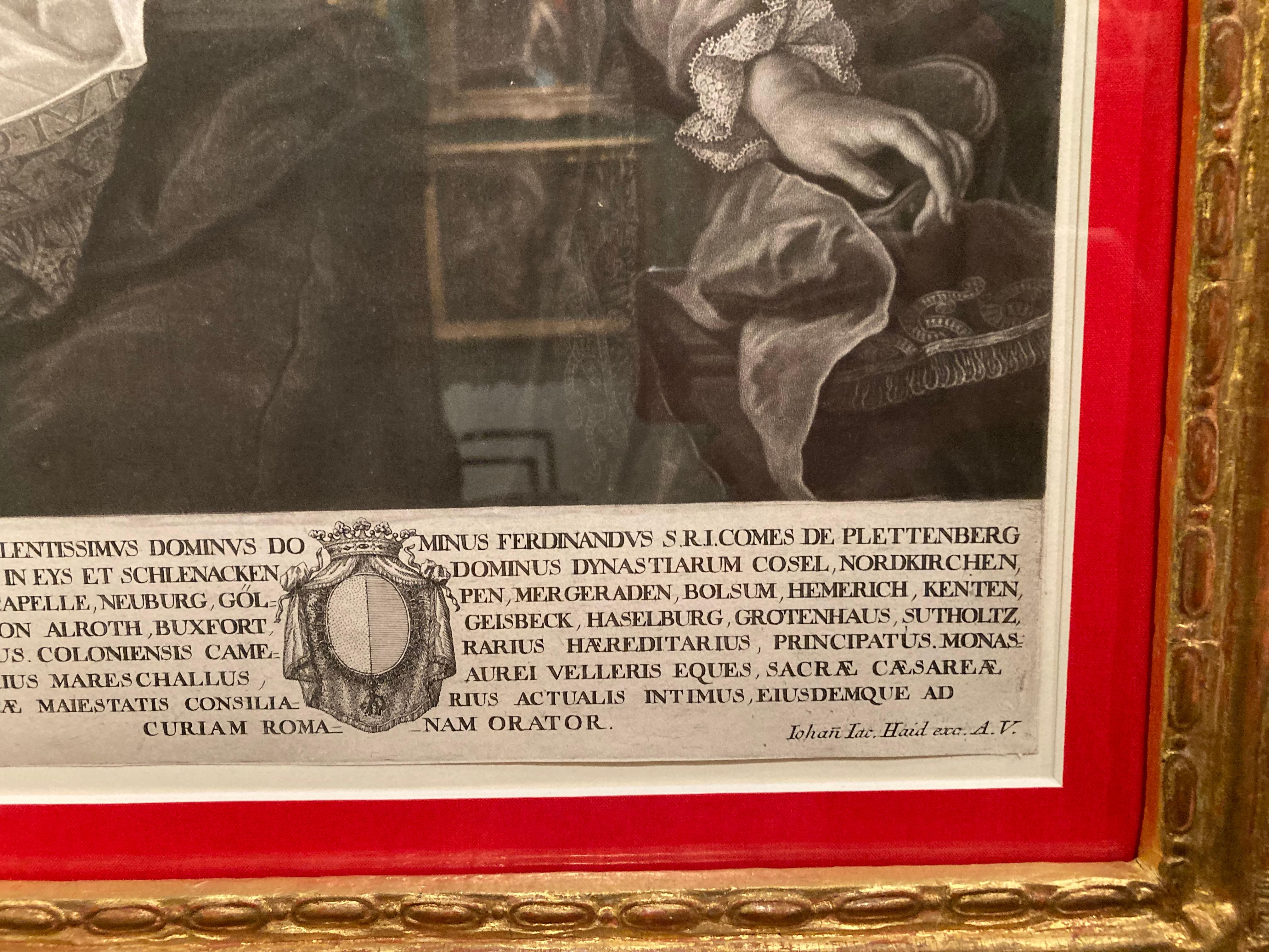 Johann Jakob Haid (1704-1767), engraver
Johann Stenglin (1715-1770), engraver
Martin van Meytens (1695-1770), inventor
Ferdinand Count of Plettenberg (1690-1737) as a Knight of the Order of the Golden Fleece
around 1736/1737Paper mezzotint
Height: