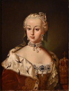 Peinture de portrait de l'impératrice Maria Van Meytens Huile sur toile Grand maître du 18ème siècle