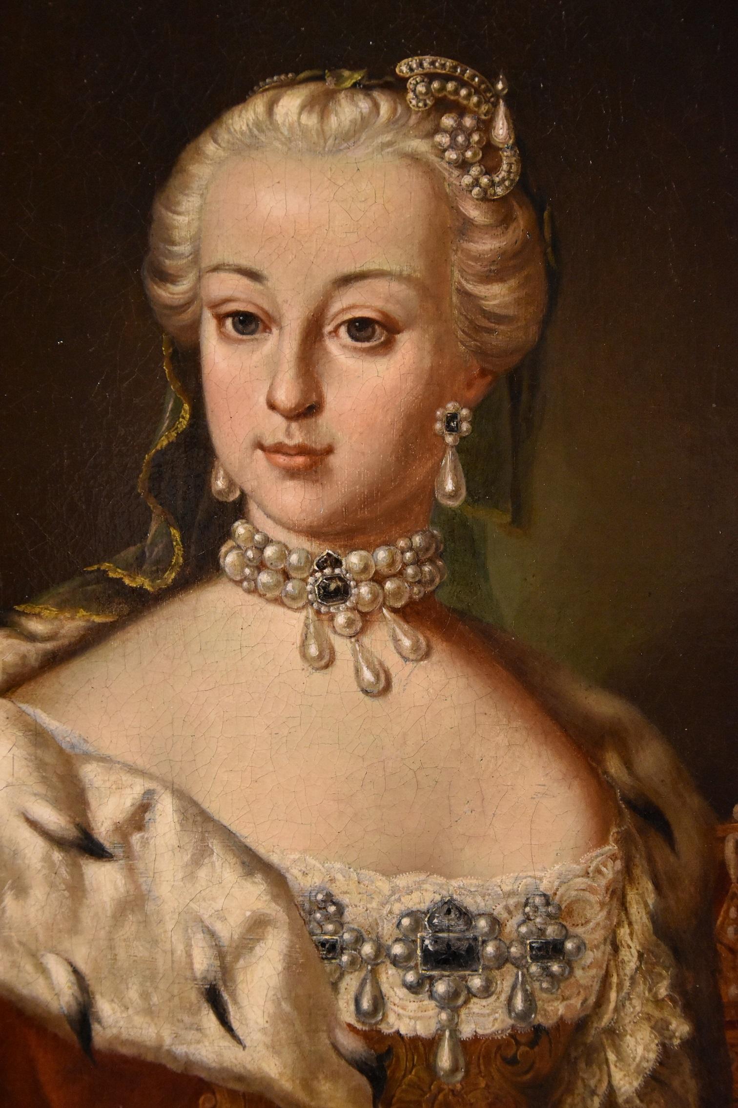 Peinture de portrait de l'impératrice Maria Van Meytens Huile sur toile Grand maître du 18ème siècle  1