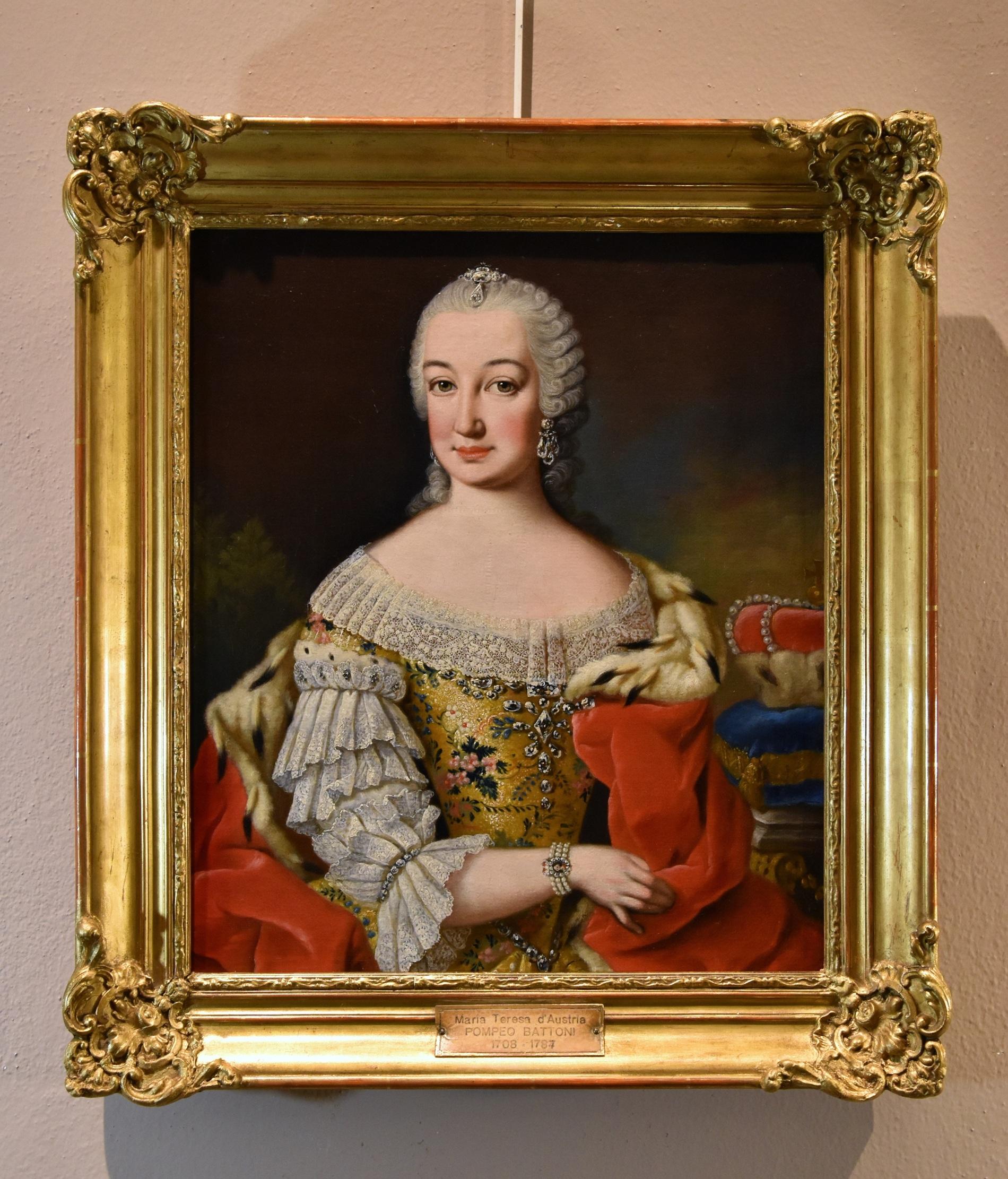 Queen Maria Theresa King Van Meytens 18th Century Paint Oil on canvas Old master - Brown Portrait Painting by Martin van Meytens (Stockholm 1695 - Vienna 1770)