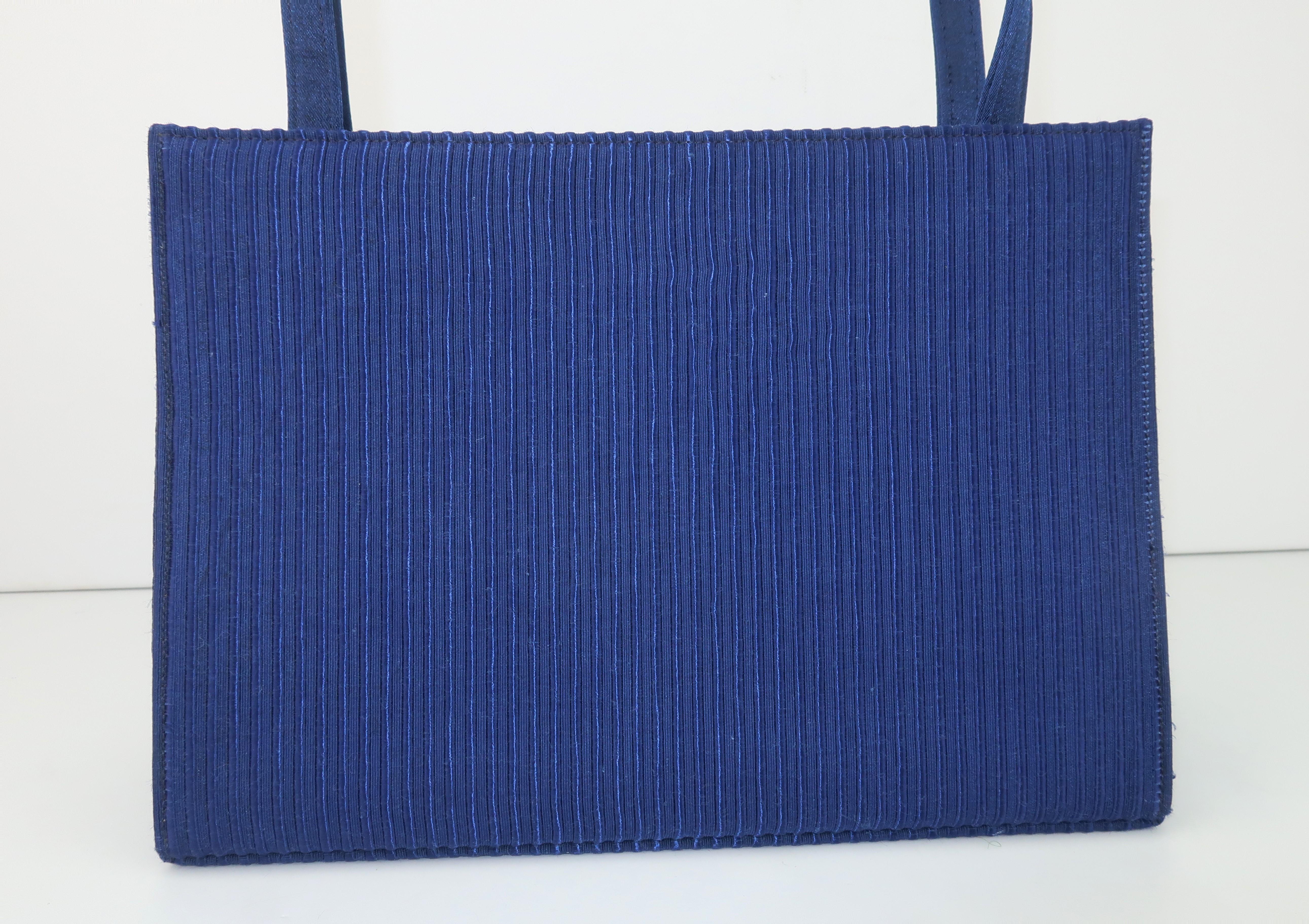 Martin Van Schaak Royal Blue Fabric Handbag, 1960's 1