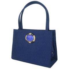 Martin Van Schaak Royal Blue Fabric Handbag, 1960's