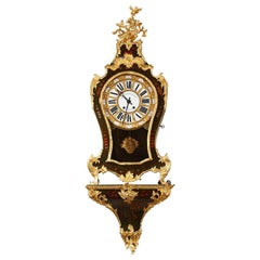 Antique Martin Varnish Cartel Clock in Louis XV Style