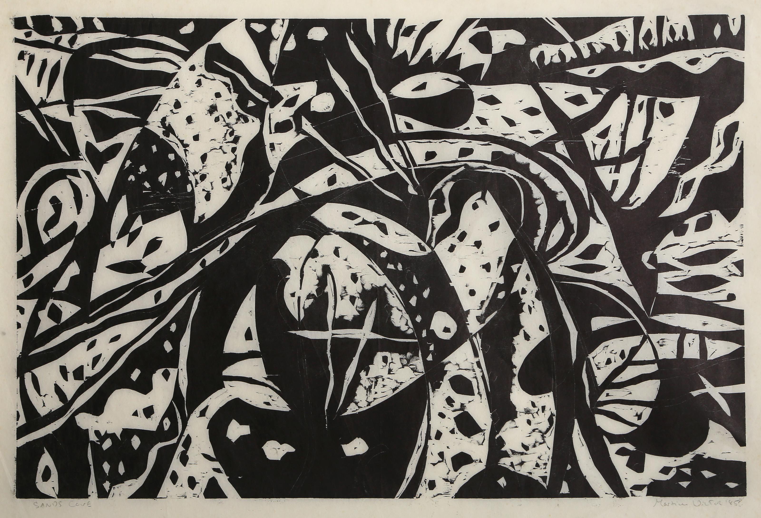Sands Cove, Moderner Linolschnitt von Martin Victor