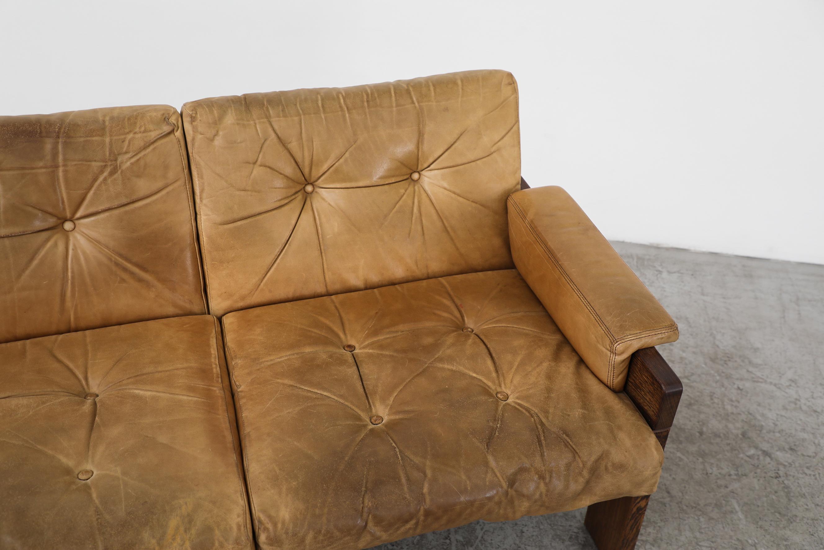 Martin Visser 1970's Wenge and Leather Sofa for 't Spectrum 5