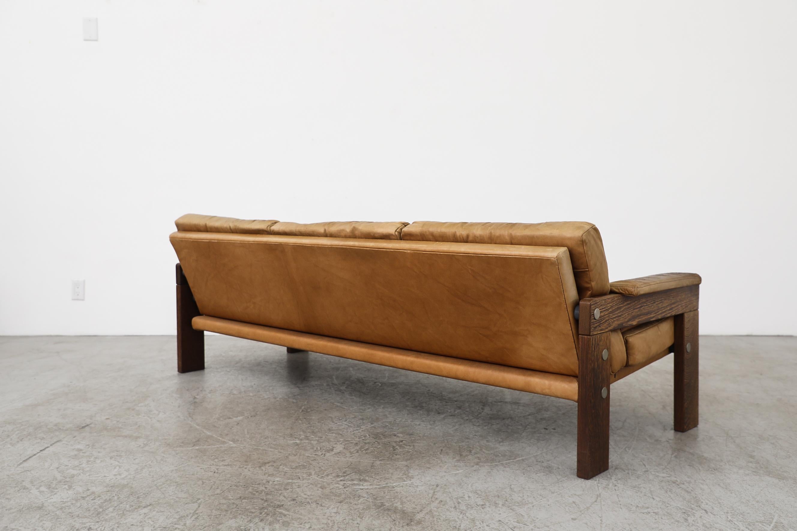 Martin Visser 1970's Wenge and Leather Sofa for 't Spectrum 1