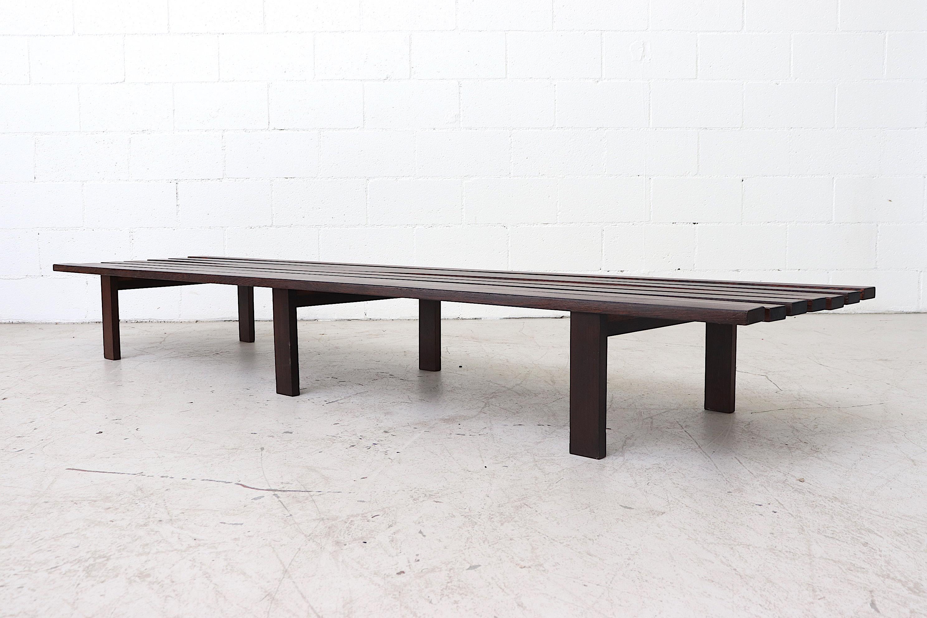 Martin Visser Attributed Wenge Slat Bench In Good Condition In Los Angeles, CA