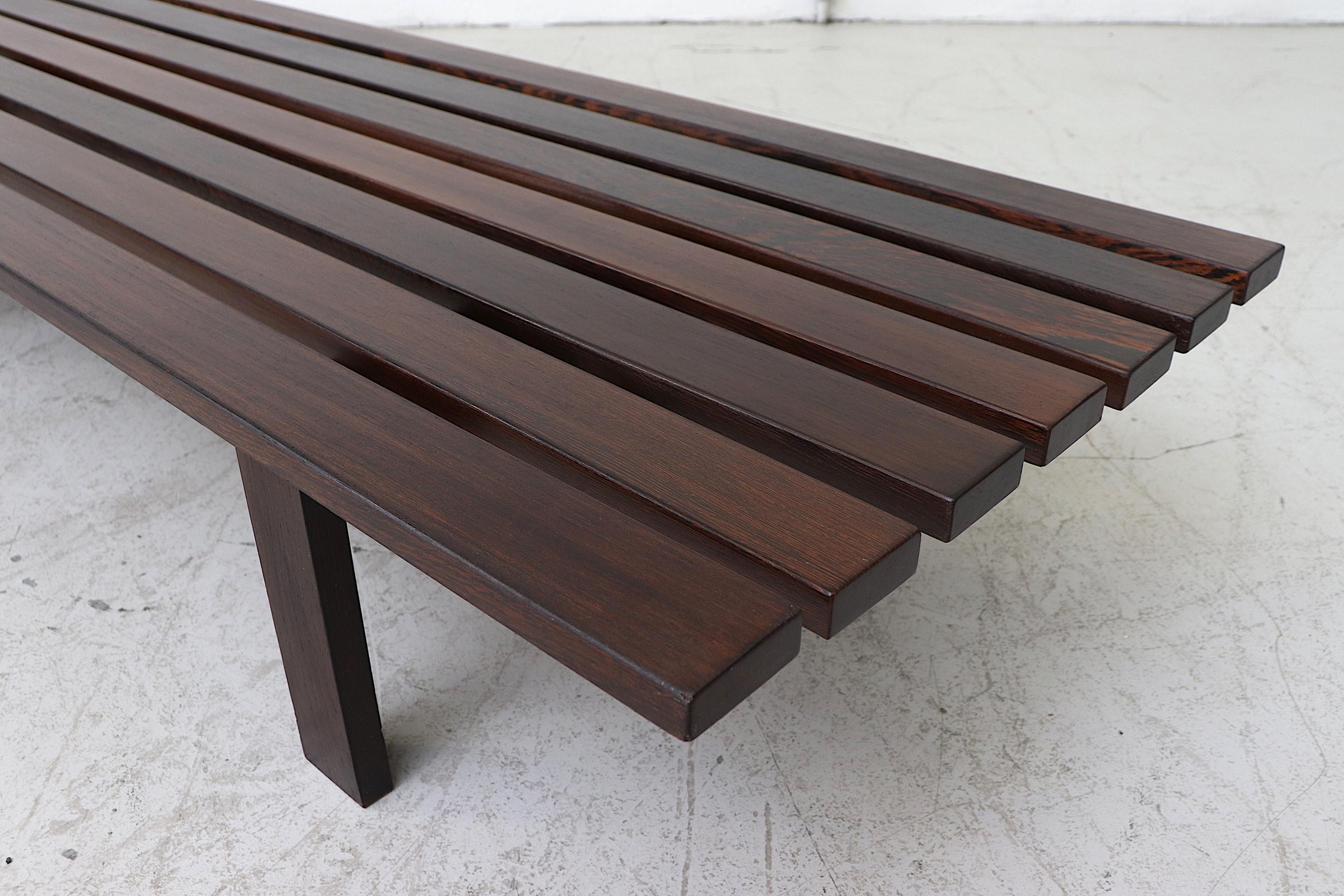 Mid-20th Century Martin Visser Attributed Wenge Slat Bench