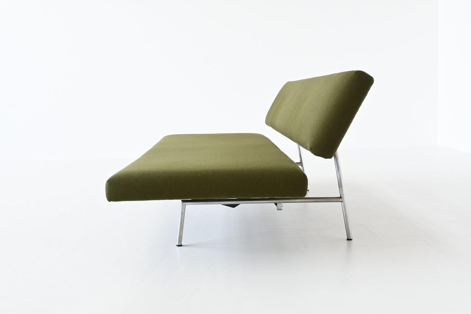 Brushed Martin Visser BR02 Daybed Sofa ‘t Spectrum the Netherlands, 1960