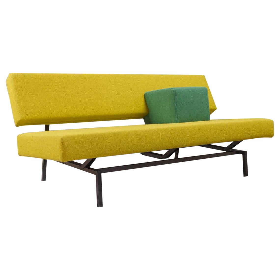 Martin Visser BZ53 Sofa in New Yellow Wool and Black Frame 1970s Spectrum For Sale