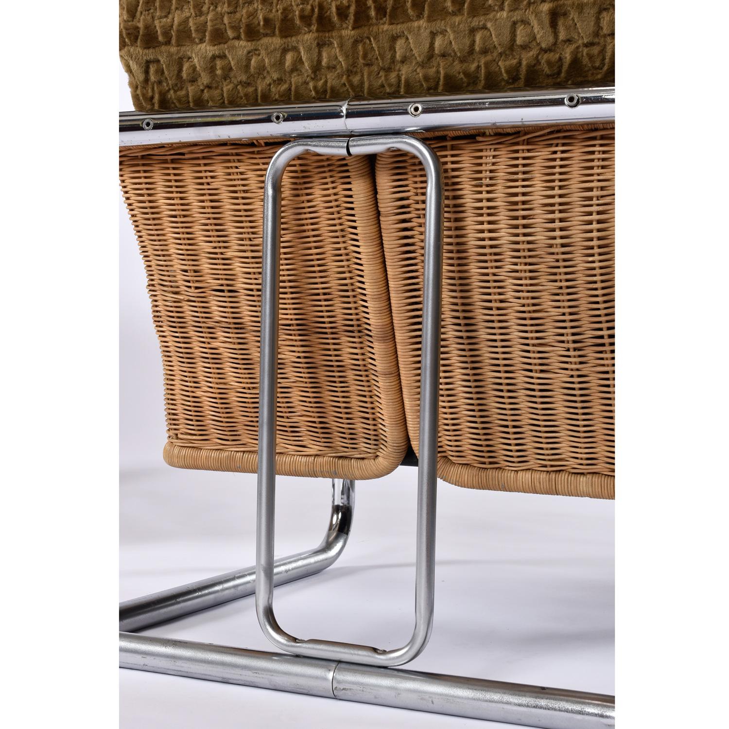 Martin Visser Cube Cantilever en osier chromé Chaises et tables de salon modernes en vente 4