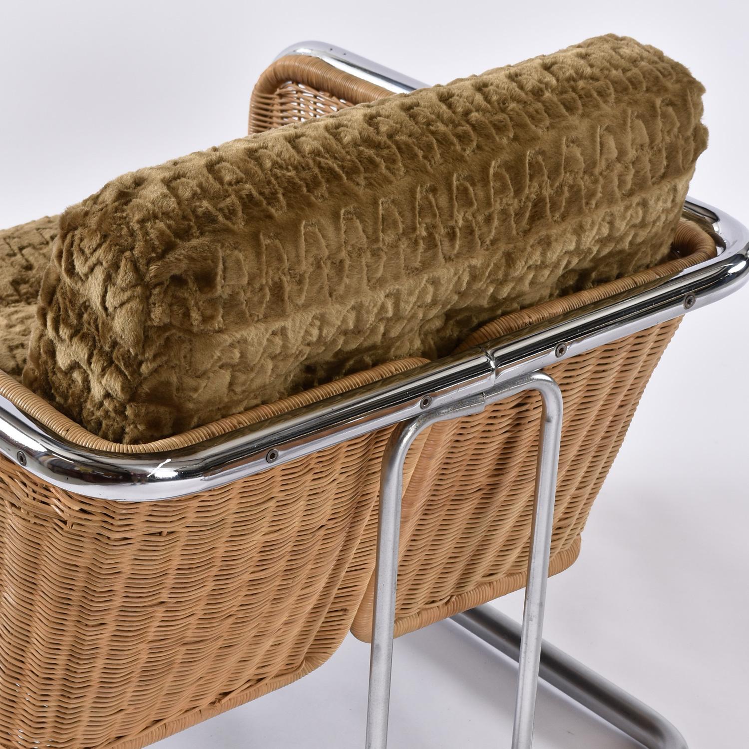 Fin du 20e siècle Martin Visser Cube Cantilever en osier chromé Chaises et tables de salon modernes en vente