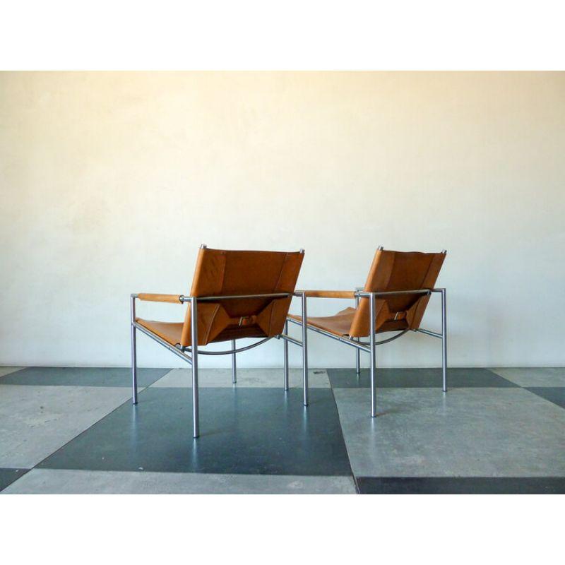 Danish Martin Visser Cognac Lounge Chairs with Cognac Leather