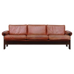 Martin Visser Coral Leather and Wenge 3 Seater Sofa