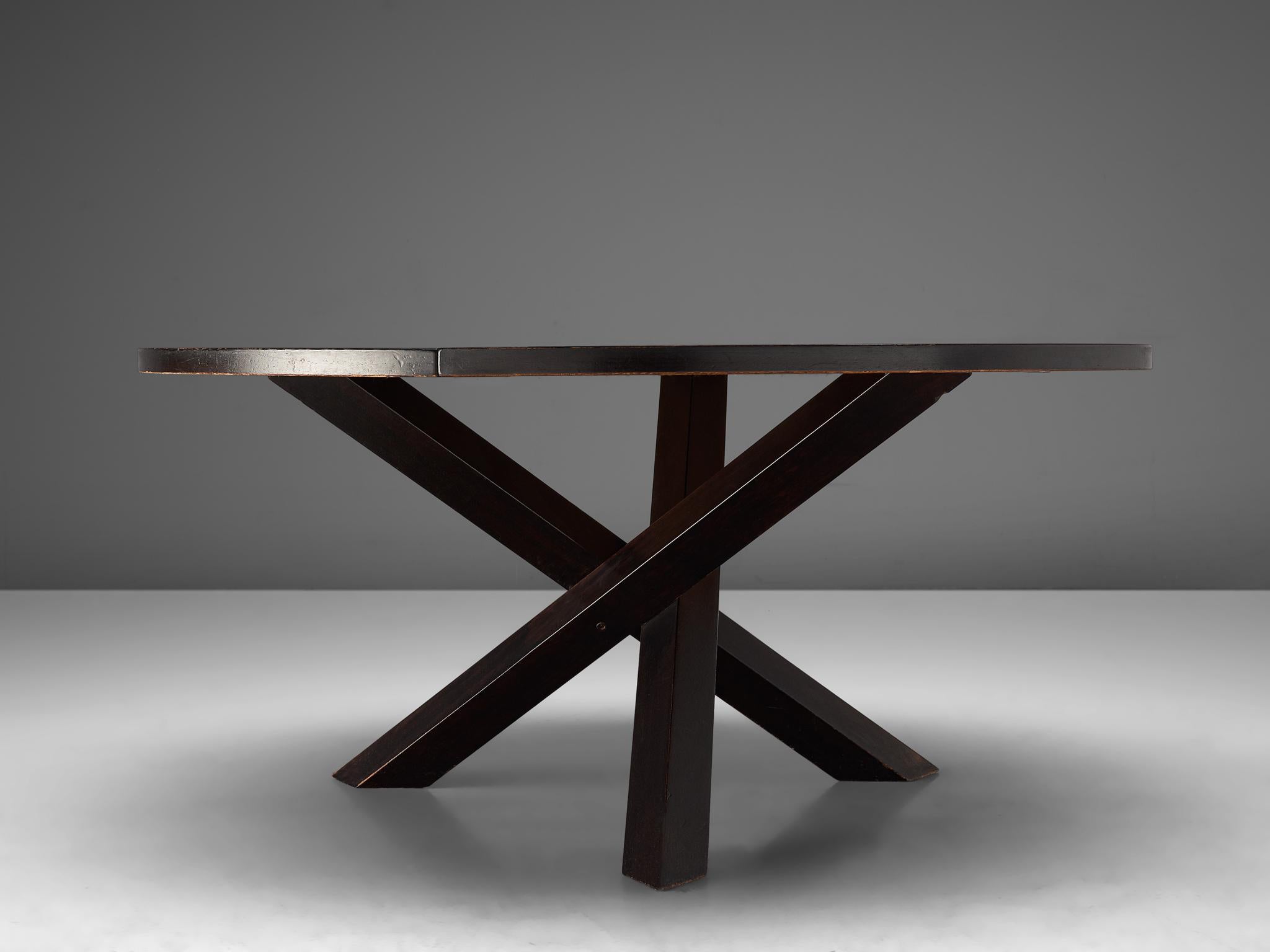 Martin Visser, Dining Table in Wengé, the Netherlands, 1960s In Good Condition In Waalwijk, NL