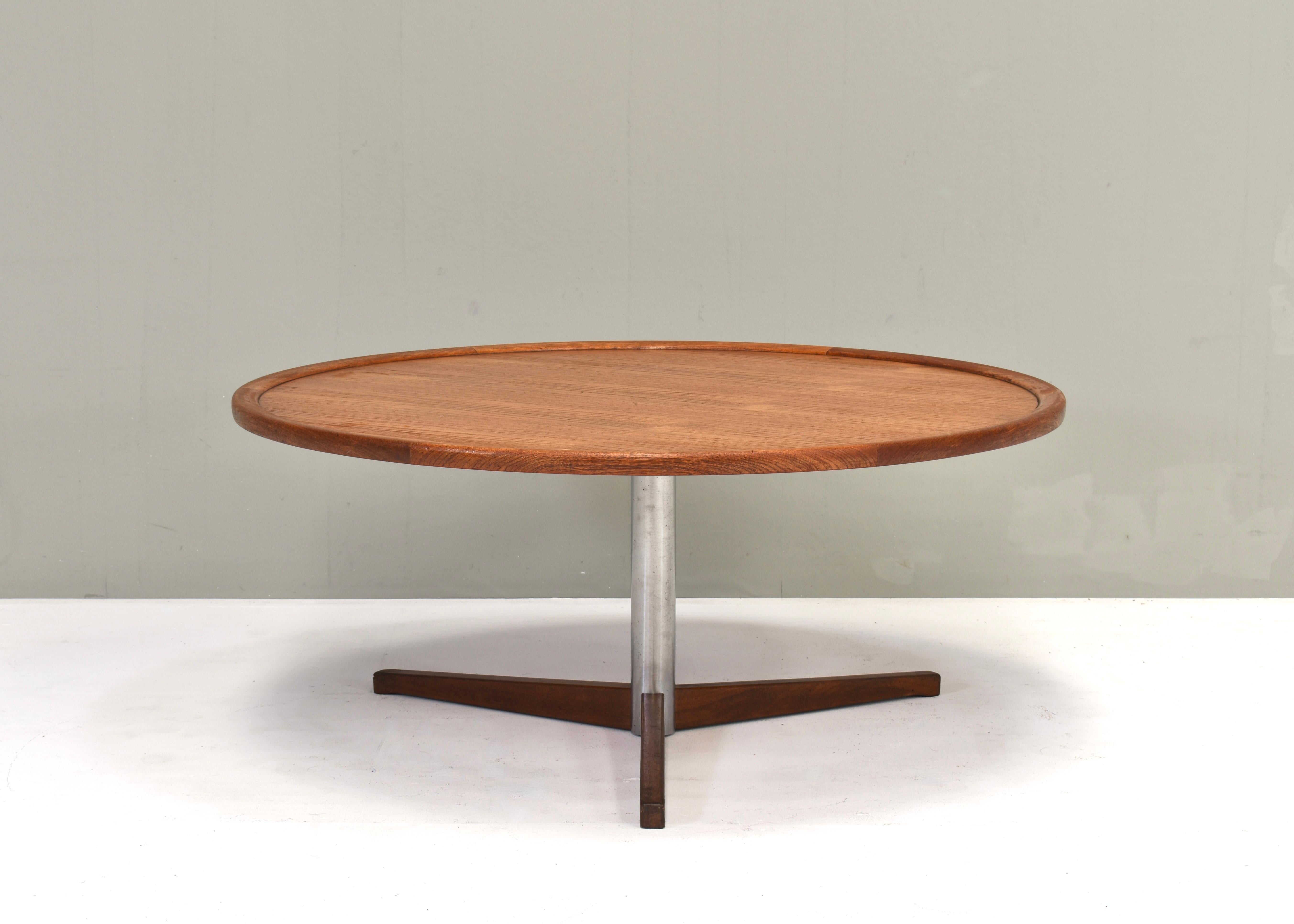 Mid-Century Modern Table basse ronde en teck, Martin Visser pour Spectrum, Pays-Bas - 1965 en vente