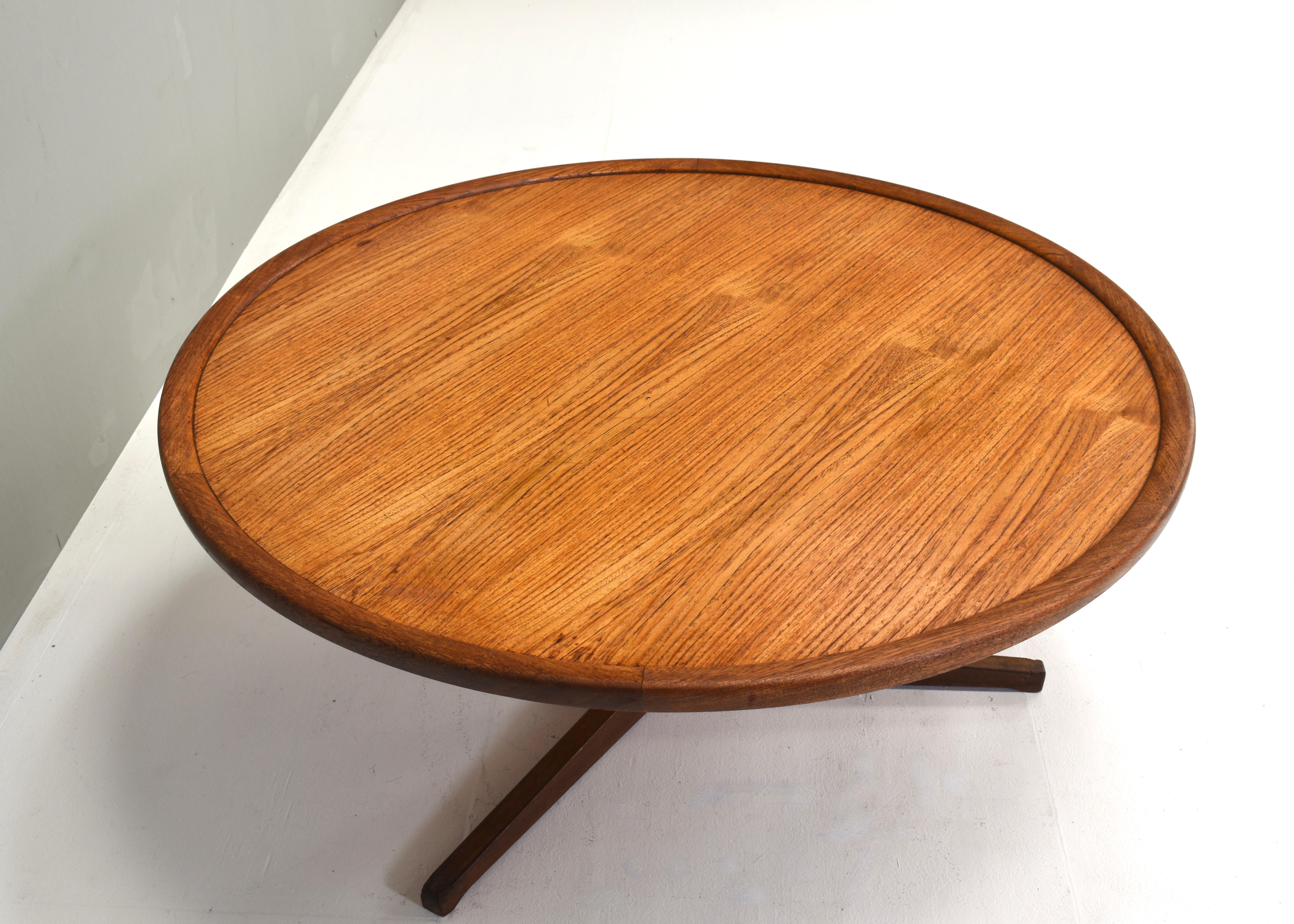 Métal Table basse ronde en teck, Martin Visser pour Spectrum, Pays-Bas - 1965 en vente
