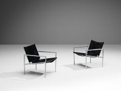 Martin Visser pour AT&T Fauteuils en cuir noir