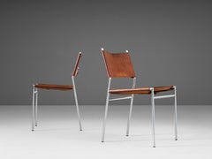 Martin Visser for 't Spectrum Pair of Dining Chairs in Cognac Leather
