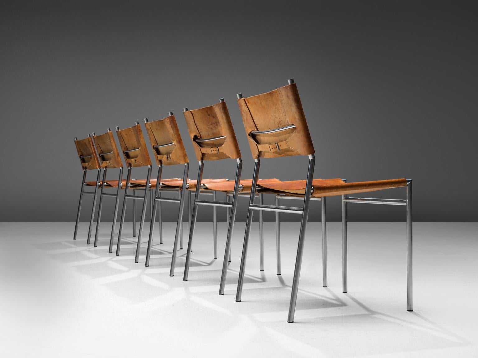 Mid-Century Modern Martin Visser for t' Spectrum Set of Six Dining Chairs