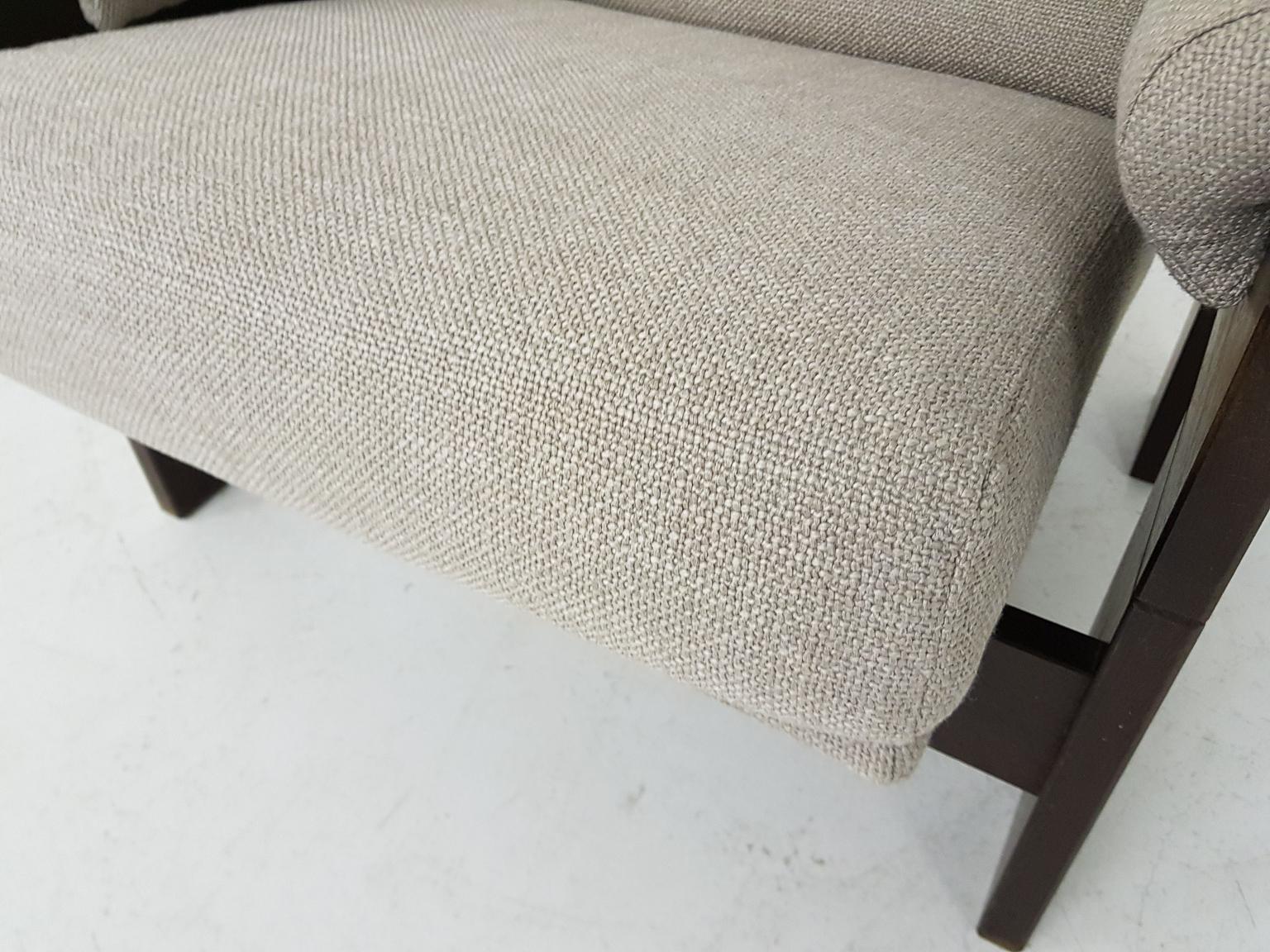 Mid-Century Modern Martin Visser for ’t Spectrum Wool and Wenge Lounge Chair sz74, Dutch Modern