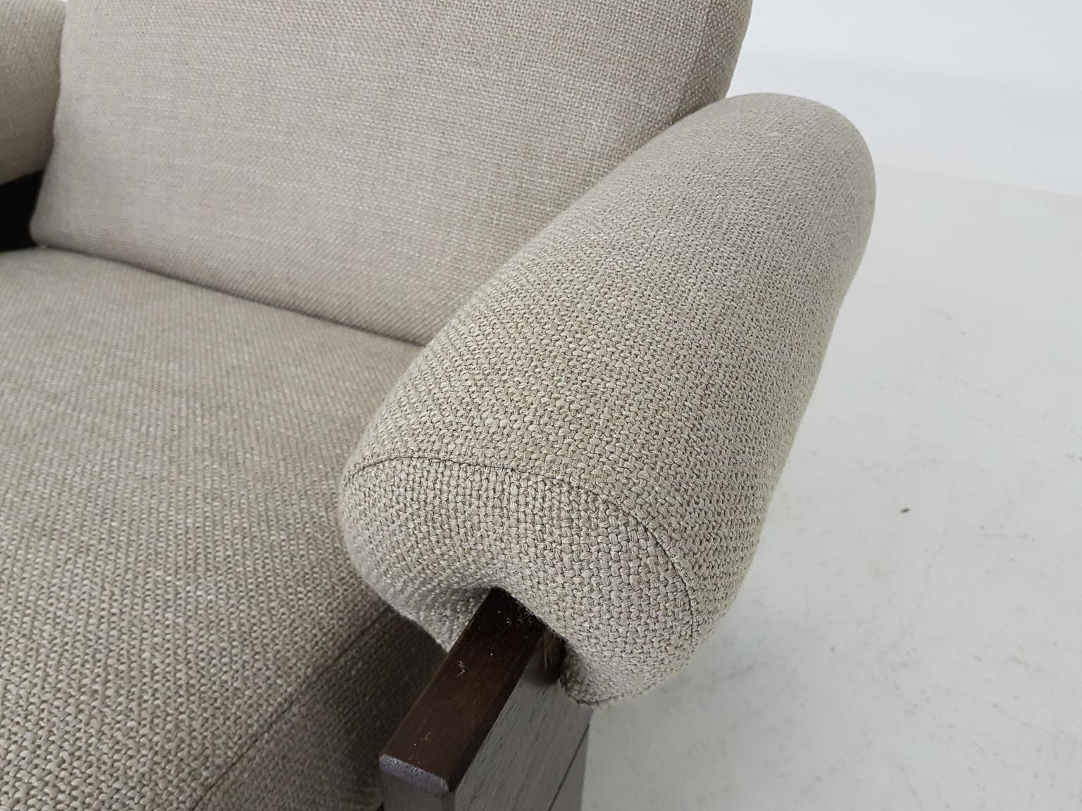 Martin Visser for ’t Spectrum Wool and Wenge Lounge Chair sz74, Dutch Modern In Good Condition In Amsterdam, NL