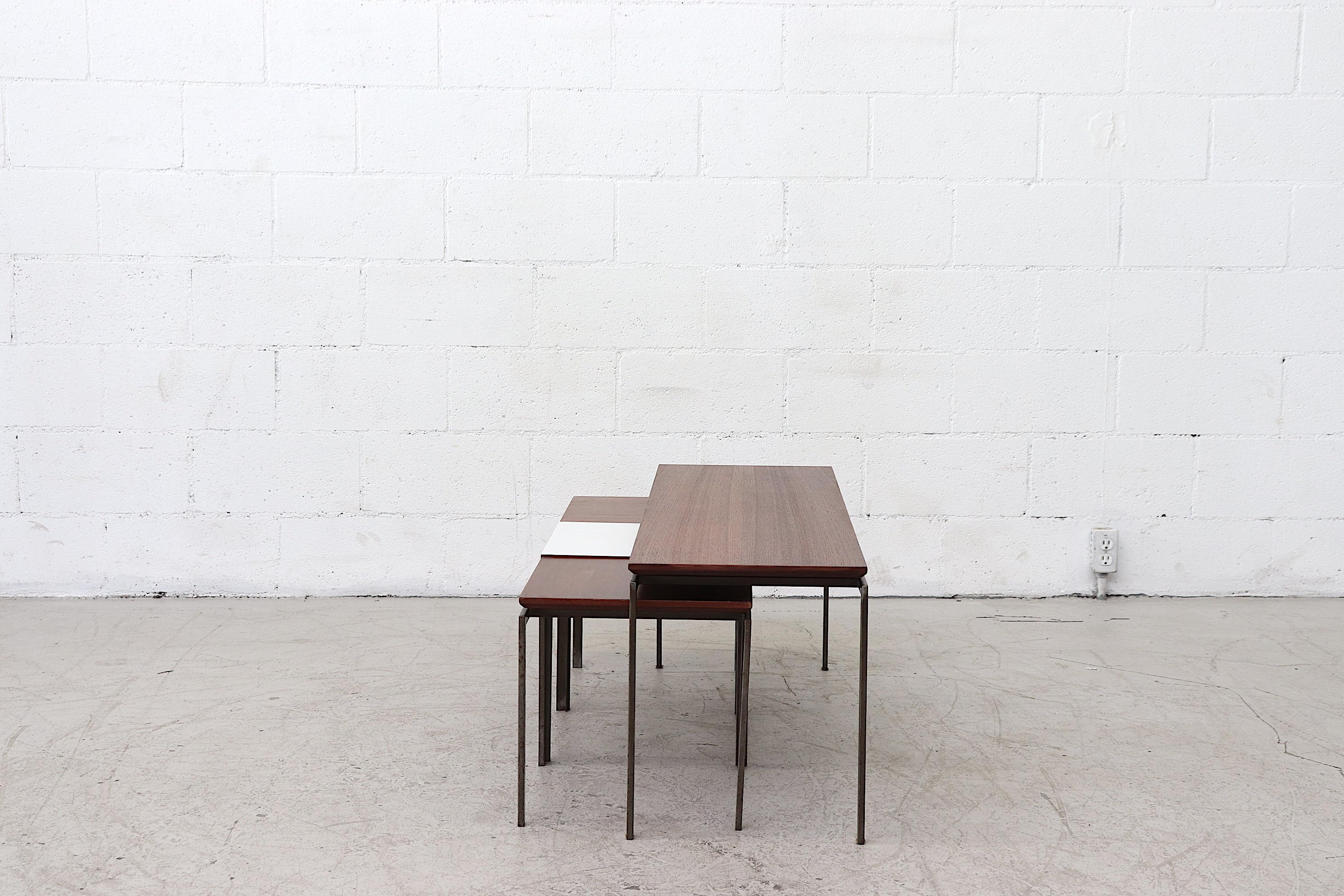 Dutch Pastoe Teak and Formica Nesting Table Set