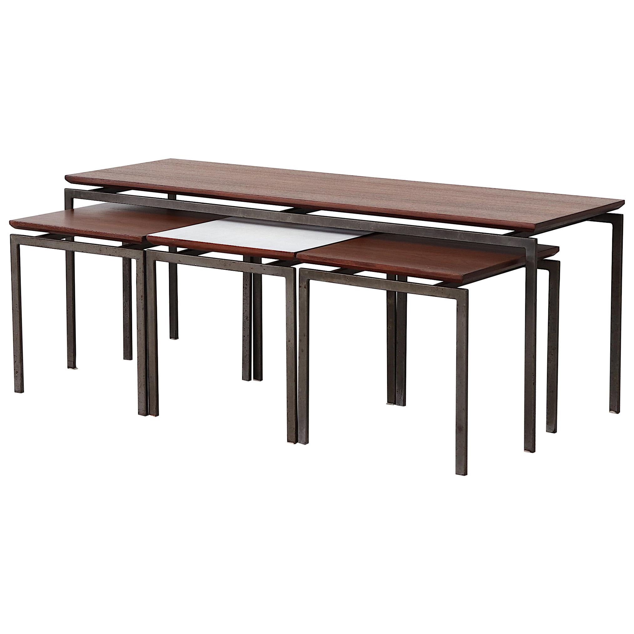 Pastoe Teak and Formica Nesting Table Set