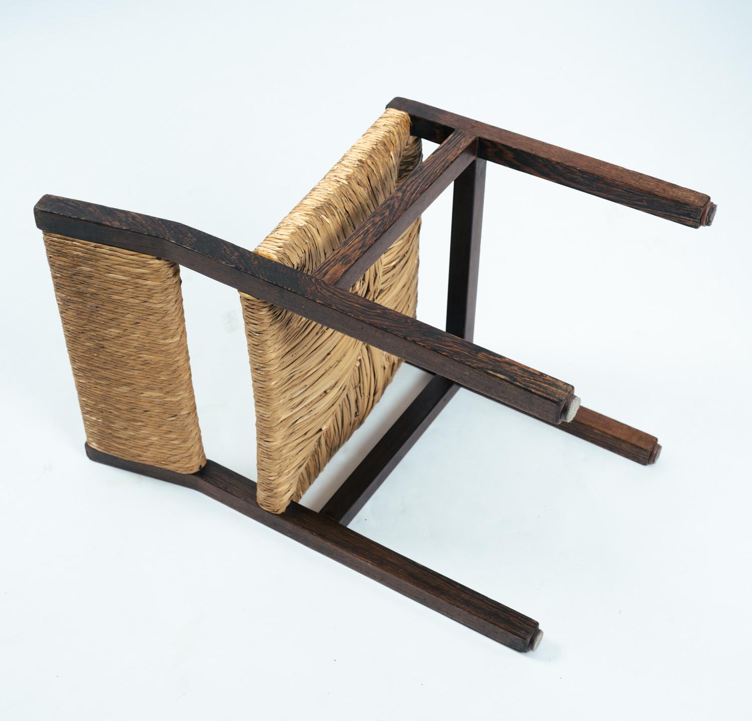 Martin Visser japanese rush seat & back wengé chairs, Spectrum, 1960's. 7