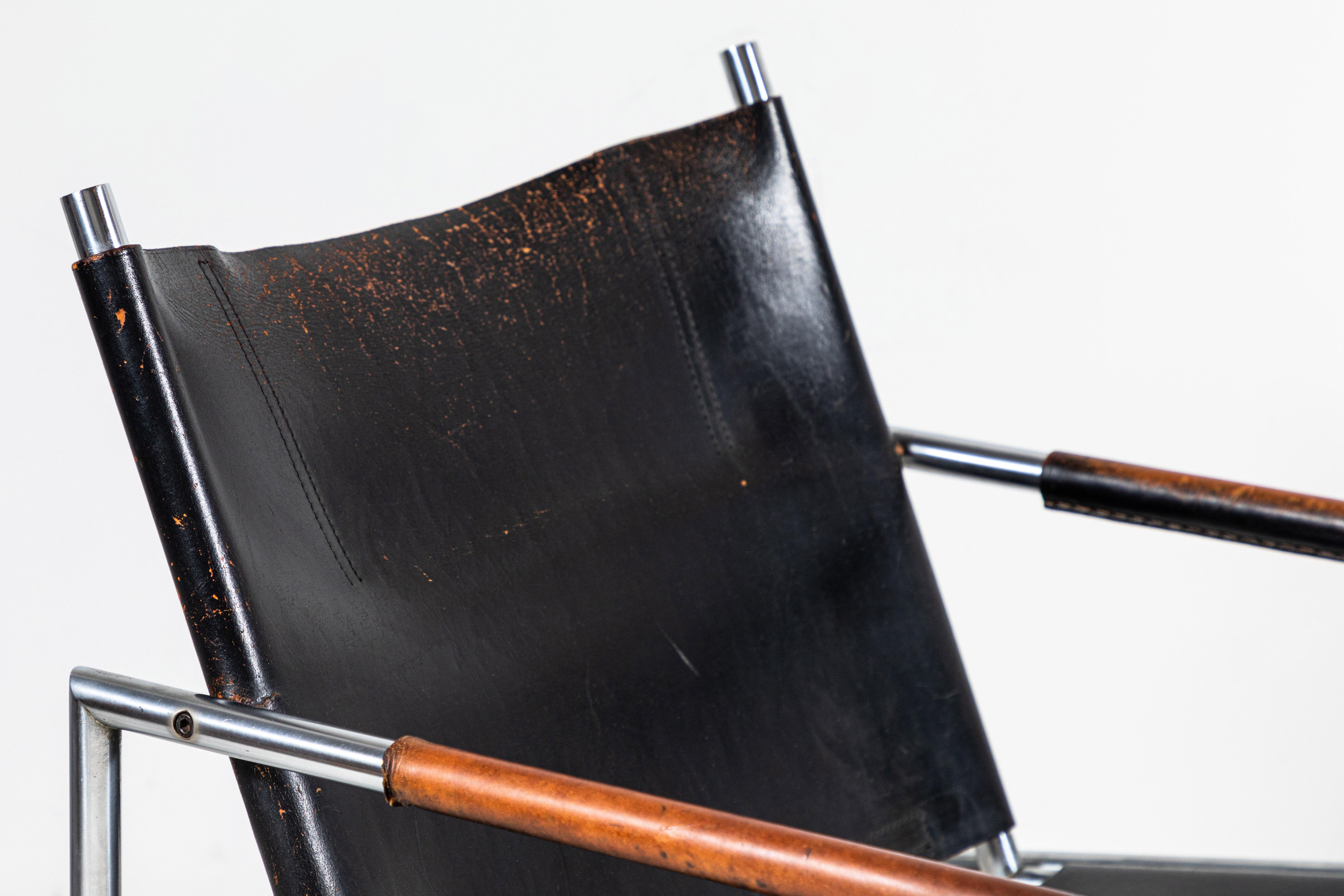 Martin Visser Leather and Chrome Easy Chair 5