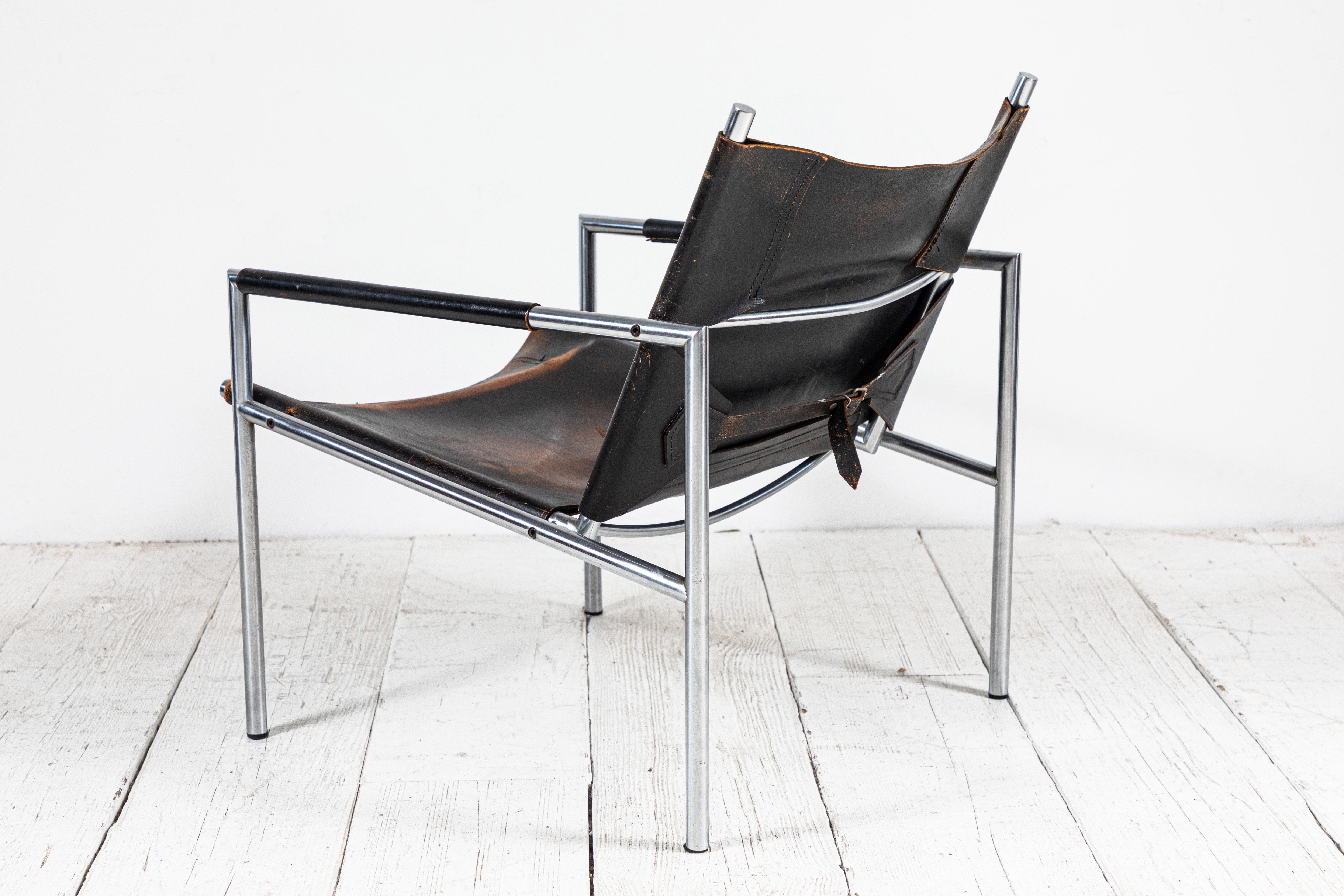 Martin Visser Leather and Chrome Easy Chair 2