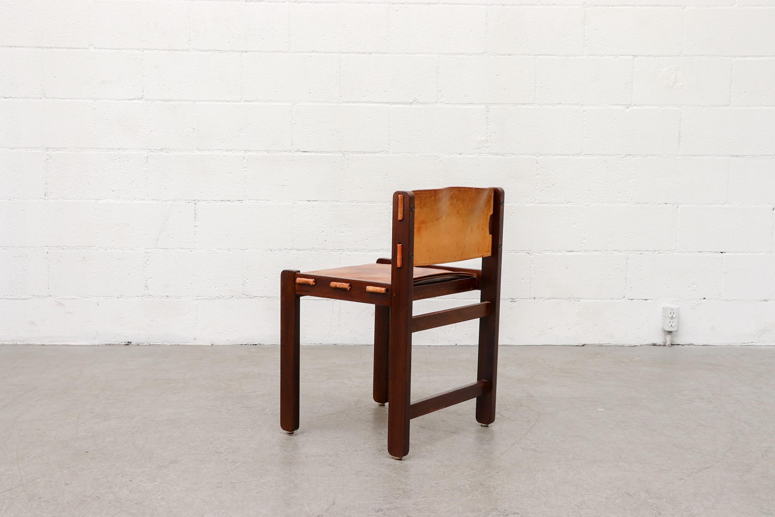 Dutch Martin Visser Leather and Wenge Dining Chair