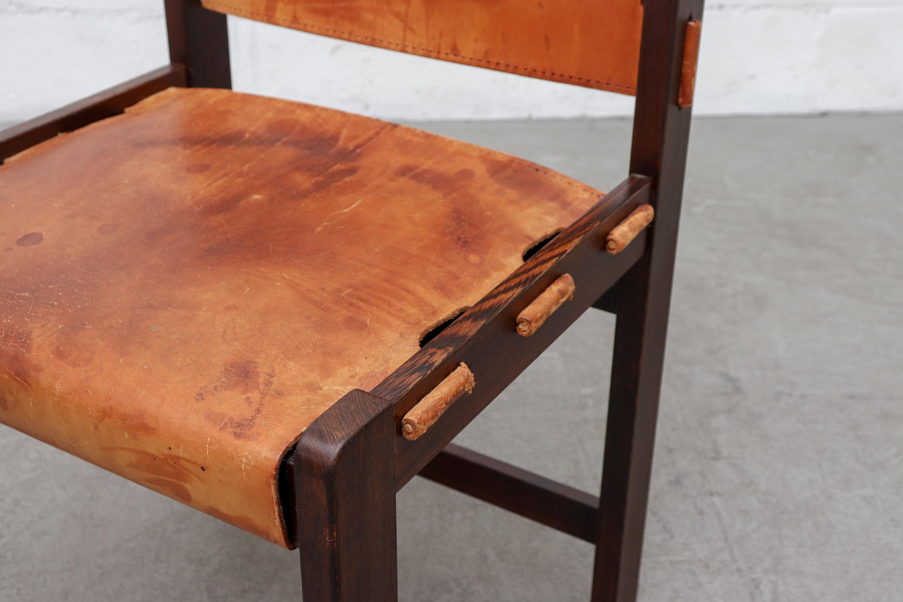 Wood Martin Visser Leather and Wenge Dining Chair