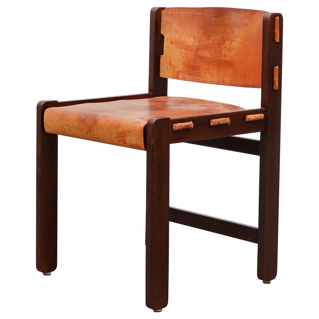 Martin Visser Leather and Wenge Dining Chair