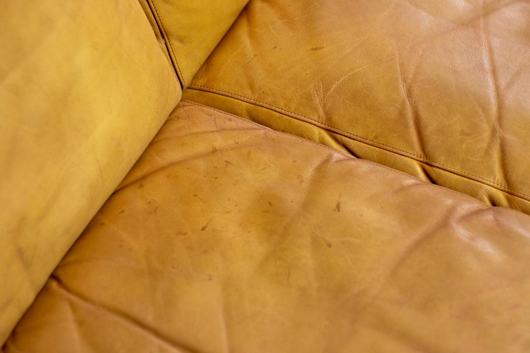 Martin Visser Leather Sofa BZ55 for 't Spectrum For Sale 1